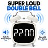 Digital Alarm Clock with Loud Double Bell Alarm for Heavy