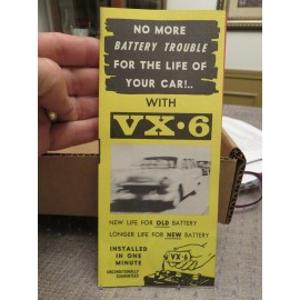 Vintage NO MORE BATTERY TROUBLE FOR THE LIFE OF YOUR CAR!.. WITH VX-6 Pamphlet