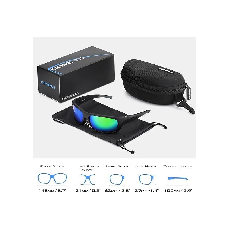 GOMEXUS F15 Fishing Sunglasses, CR39 Optical Polarized Lenses, Men's, Polarized