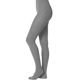 EMEM Apparel Women's Ladies Junior's Flat Knit Cotton Sweater Winter Opaque Footed Tights Hosiery Stockings Light Grey C