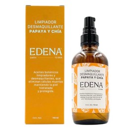 EDENA | Limpiador y Desmaquillante Facial en Aceite | Papaya y Chía | Elimina Impurezas y Maquillaje | Nutrición y Limpieza Profunda | Exfoliación Suave y Renovación Celular | Contenido 110 ml