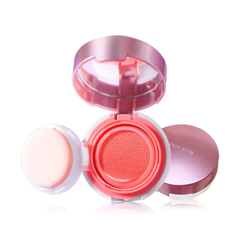 BLUE LOVE Air Cushion Liquid Blush for Cheeks with Mirror,
