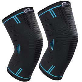 Seitaku Knee Supporter, Sports, Knee Pat, Knee Fixed, Thin, Breathable, Excellent Elasticity, 2 Pieces, Running, Basketball, Daily Life, Left & Right, Unisex (Blue, XL)