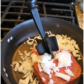Meat Chopper Ground Beef Meat Masherwith 5-Blade Head for Hamburger Potato and More, 5 Curved Blade, Heat Resistant Mix and Chop Kitchen Tools