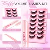 Fadlash Half Eyelashes Kit 3 Pieces, Half Eyelashes Wispy Cat