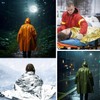 koundeneko Thermal Waterproof Raincoat, Set of 4, Emergency Poncho, Aluminum