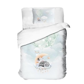 Arle-Living 2-Piece Baby/Children's Bed Linen – Dwarfs Edition – 100 x 135 cm + 40 x 60 cm – 100% Cotton (Zebra)