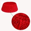 Sequin Christmas Tree Skirt, Red Christmas Tree Border Base 60cm