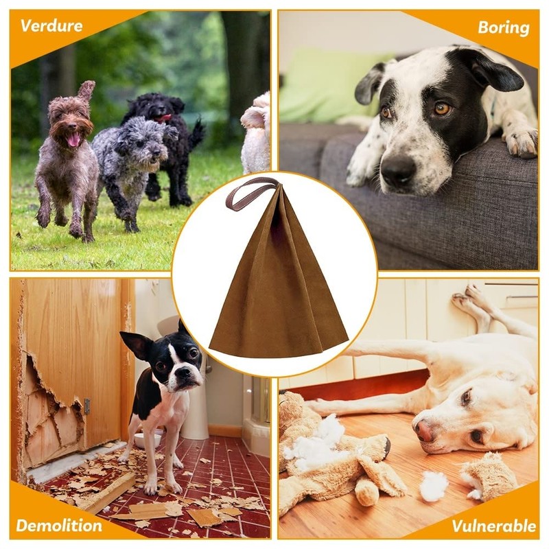 DONGKER Dog Bite Rag, 15.7" Soft Leather Bite Rag with