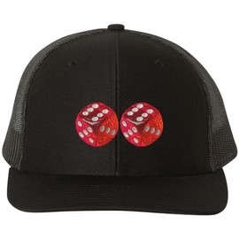 Army Universe Dice Trucker Hat Embroidered Rolling Dice Craps Table Casino Mesh Back Baseball Cap, Black