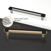 Rergy 10 Pack 5 Inch Black and Gold Cabinet Pulls
