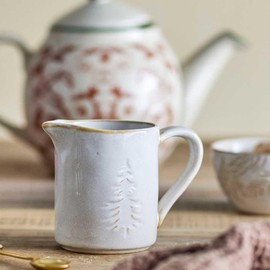 Bloomingville Milk Jug Winter White with Christmas Tree 145 ml Crockery Jug