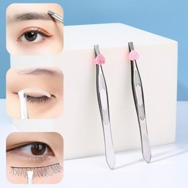 Makeup Stainless Steel Eyebrow & Eyelash Precision Tweezers For Application 18ea
