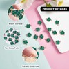 LiQunSweet 100 Pcs Enamel Green Leaf Clover Charms LightGold Shamrock