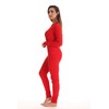 Just Love Conjunto de pijama térmico para mujer, Rojo, XL
