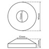 32 mm Black Painted Steel Hole Collar Washbasin Waste Trap