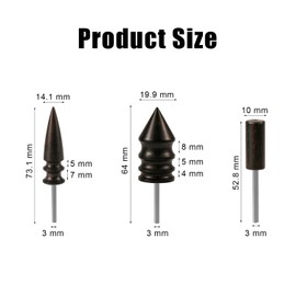 3pcs Leather Edge Bevelers Burnishing Working Tool, 3 Styles Leather Burnishing Tool Rotary Leather Slicker Burnisher Leather Burnishing Machine Accessories for Leather Craft