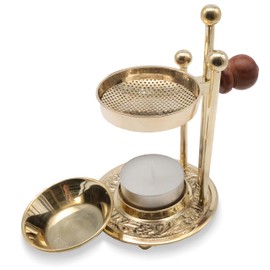 SonKo Incense Burner Incense Burner with Strainer for Smoking and Meditation - Spiritual Gifts for Smoking White Sage, Frankincense, Boswellia, Adjustable Incense Pan (Burner Set)