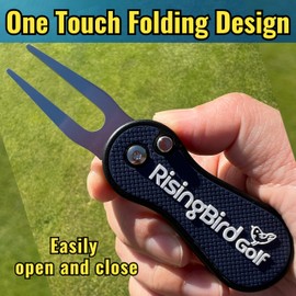 RisingBird Golf Divot Repair Tool, Pivot Tool, Ergonomic Grip & Vibrant Colors, Lightweight, Golf Accessories, Golf Gift, USA Company (2, Navy Blue)