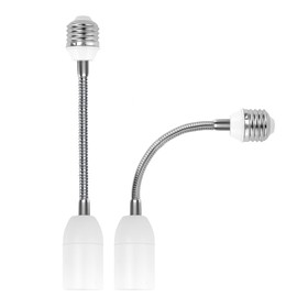 Bacane Extensor de Adaptador E26 a E26, Paquete de 2 Bases E26 Mediana Estándar, Resistente al Calor a 165 °C, Adaptador Extensor de Bombilla Flexible y Resistente al Calor