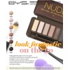 BYS On-The-Go Eyeshadow Palette,Six Shades with Mirror and Applicator, Nude