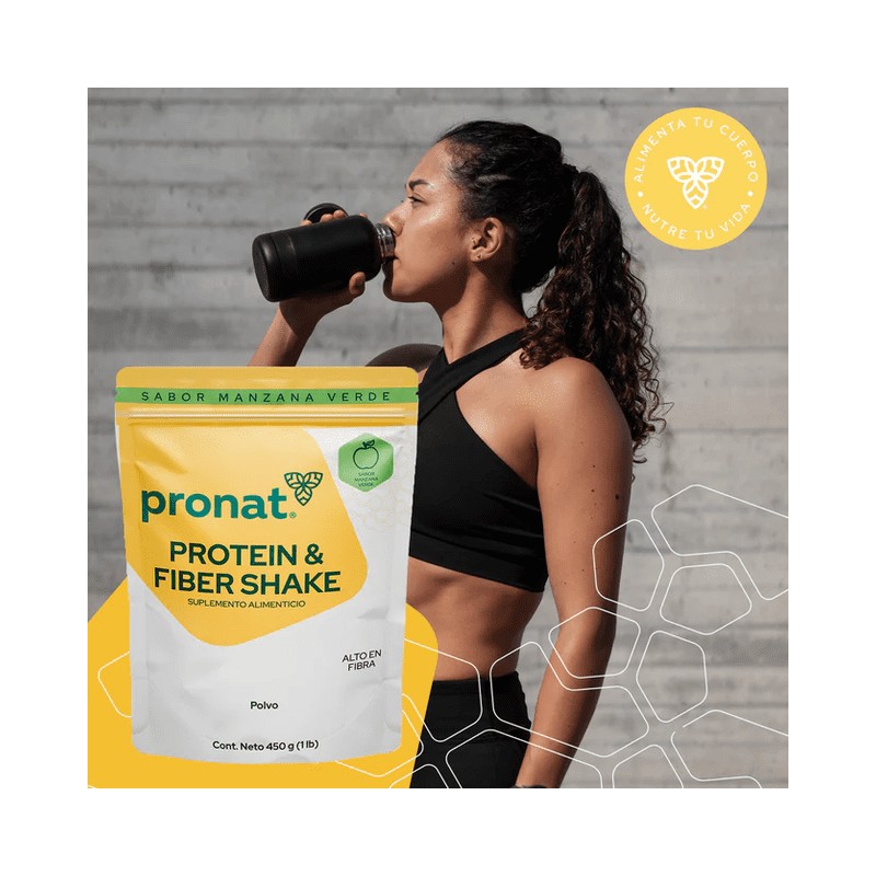 Suplemento Protein & Fiber Manzana Verde 450 Gr Pronat PN-1410