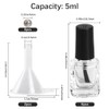 GORGECRAFT 6 Stück 5 ml Transparente Nagellackflaschen Mit Schwarzer Pinselkappe