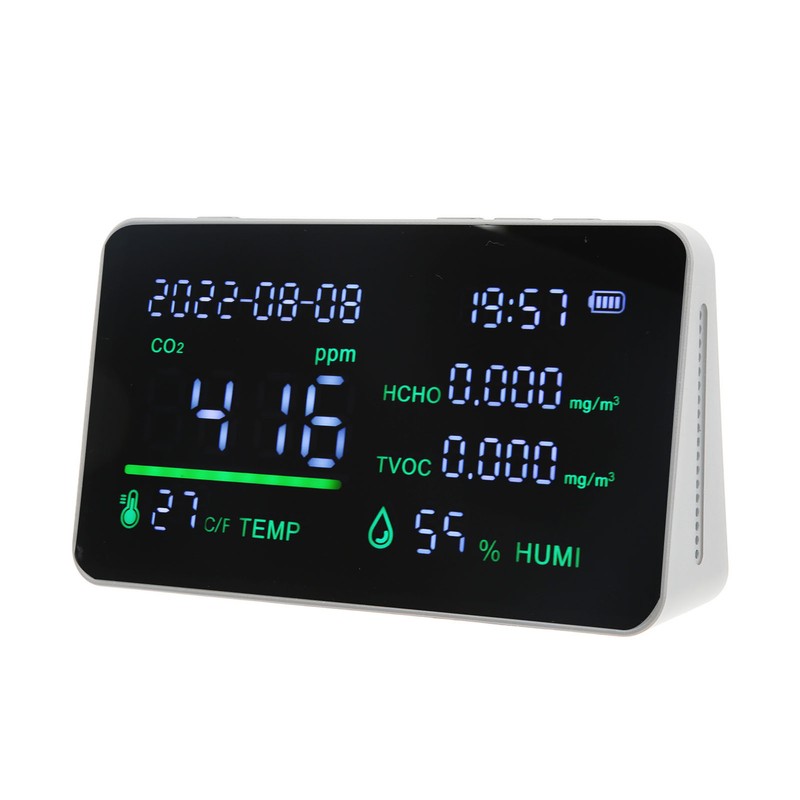 CO2 Detector ABS and Electronic TVOC Sensor Components Digital Temperature