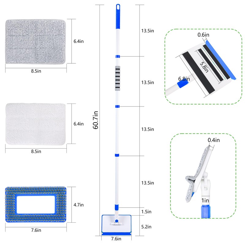 Baseboard Cleaner Tool with Long Handle,Wall Cleaner Mop with Extendable