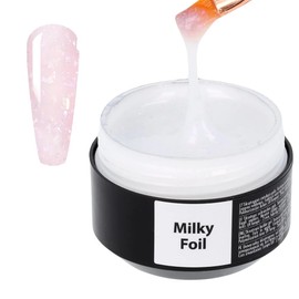 SINCERO SALON Builder Gel Easy Fluid - Milky Foil - Ideal Nail Builder Gel for French Manicures - Nail Extension Gel - Hard Gel Nail Builder LED UV - Semi-Permanent Nail Strengthener UV Gel - 15ml