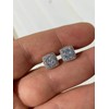 Real Solid 925 Silver Iced CZ Hip Hop Earrings Square