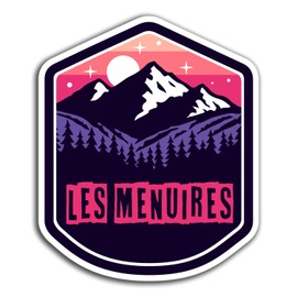 2 x 10 cm Les Menuires Ski-Vinyl-Aufkleber – Reise-Aufkleber für Laptop Gepäck #23657 (10 cm hoch)