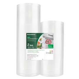 Bonsenkitchen Vacuum Food Sealer Rolls Bags, 8" x 50' & 11" x 50' Commercial Grade BPA Free Bag Rolls, Durable Customized Size Food Vac Bags for Storage and Sous Vide Cooking VB3212