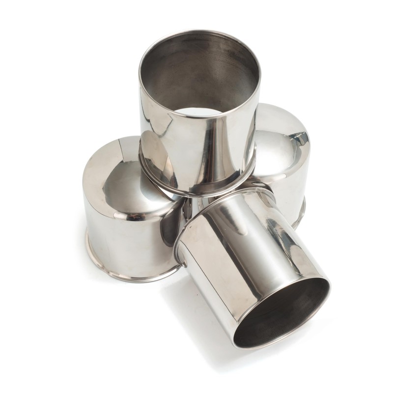 DewFlew 4Pcs 4.25" Push Through Wheel Center Caps Stainless Trailer