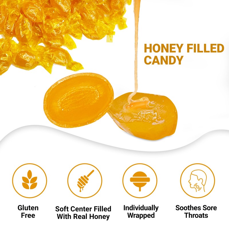 Honey Filled Hard Candy - Individually Wrapped Honey Hard Candy