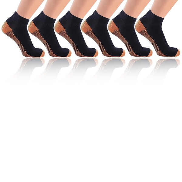 Extreme Fit Copper Compression Socks - Ankle High for Running,