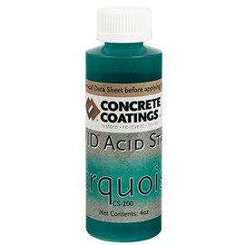 CC Concrete Coatings Vivid Acid Stain for Antique Marble Effect, Concrete Stain for Inside or Outside, Commercial or Residential Use (Turquoise, Lighter Green, 4oz)