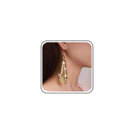 TseenYi Metal Mesh Tassel Earrings Sequin Tassel Long Drop Earrings Gold Sequins Dangle Earrings Mesh Sequin Long Drop Earrings Metal Mesh Dangle Earrings Jewelry for Women and Girls