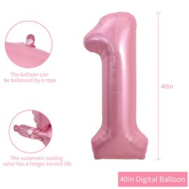 TONIFUL 40 Inch Light Pink Large Numbers Balloons Number 18 Helium Balloons Pink Foil Mylar Big Digital 18 Pastel Balloons for 18th Birthday Party 18th Anniversary Supplies Decorations