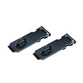 QCAA HASP and Fixed Staple, 4", Steel, Black, 2 Pack, Made in Taiwan
