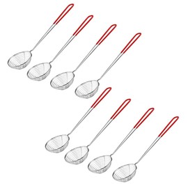 Set of 8 Landing Nets for Fondue, Fondue Sieve, Stainless Steel Kitchen Sieve with Handles, Fine Mesh Kitchen Sieve, Stainless Steel Spider Sieve Ladle, Practical for Cooking Vegetables, Mushrooms, Meat, Fish