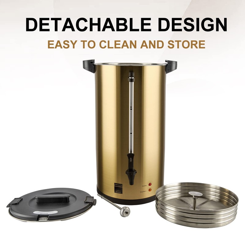 Commercial Grade Stainless Steel Coffee Urn 12L 50-Cup Double Wall