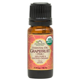 US Organic Aceite Esencial Rosa Pomelo, Usda Orgánico, Prensado En Frío, Puro, para Rostro, Cabello, Piel, Aromaterapia, y Más (10 Ml)