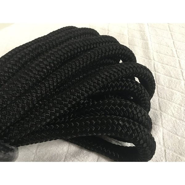 3/4 Inch Black Double Braided Nylon Rope (50 ft Hank)