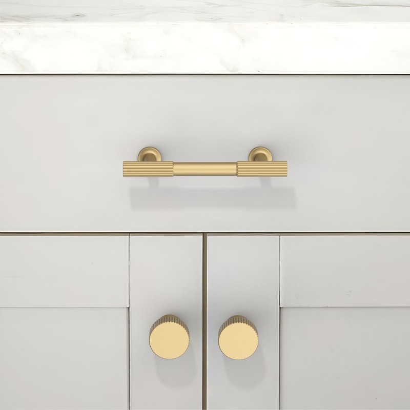 Asimerdeco 10 Pack Brushed Gold Cabinet Pulls 3 Inch(76mm) Kitchen