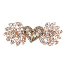 yangzerang Crystal Heart Shaped Spring Hair Clip Rhinestone Crystal French Hair Clips Hair Barrettes Headwear Rhinestone Hair Clip Hairpin Decoration for Women and Girls