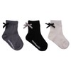 cocobambi 3 Pairs Kids Socks Crew Length with Ribbon 5.9