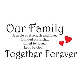 Our Family Is A Circle Of Strength And Love. Founded On Faith, Joined In Love, Kept By God Wall Quote Decal Sticker Art Décor