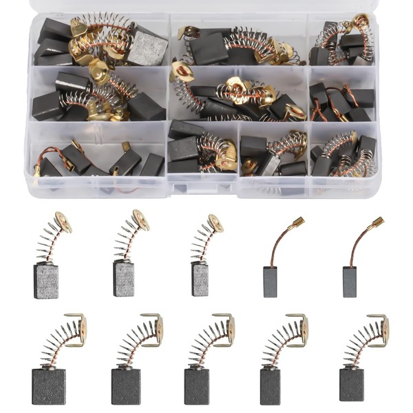 50 Pcs Electric Motor Carbon Brushes for Power Tools, Replacement
