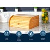 ROYALHOUSE Natural Bamboo Roll Top Bread Box Kitchen Food Storage
